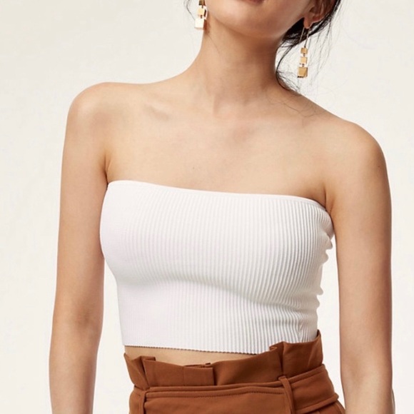 Aritzia Tops - Babaton Sculpt Knit Tube Top Cropped in White size Small